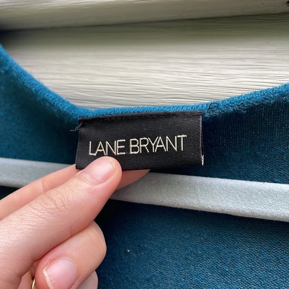 Lane Bryant Teal Bedazzled Knit Sweater